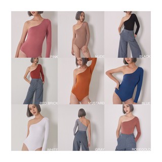 Musestore bodysuit 14 บอดี้สูทปาดไหล่แขนยาว