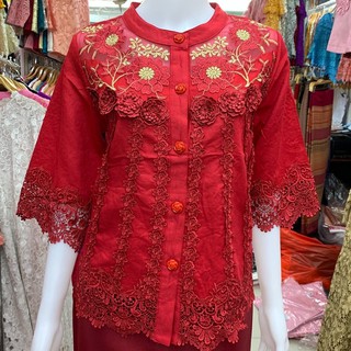 เสื้อลูกไม้ผ้าลินิน รุ่น 35-W006