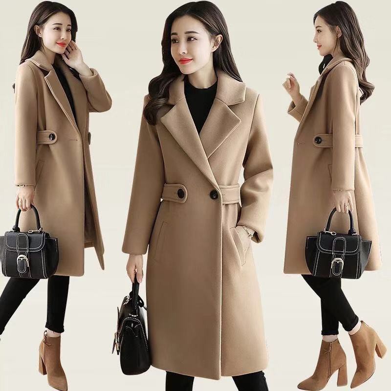 pretty20222022 Plus Size Autumn Winter Women coat Mid Thigh Jacket Slim