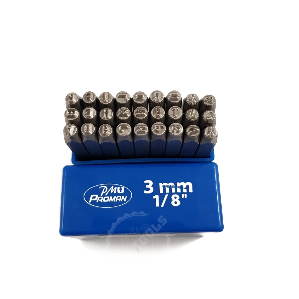 PROMAN เหล็กตอกตัวหนังสือ เหล็กตอกตัวอักษร A - Z ขนาด 4 มม. 1/8"