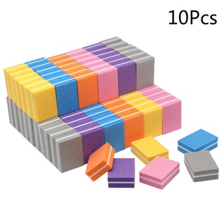 10 Pcs/lot Mini Nail File Buffer Sponge Nail Polishing Blocks Colorful Small Portable Files Nail Polisher Manicure Tools #shopee17