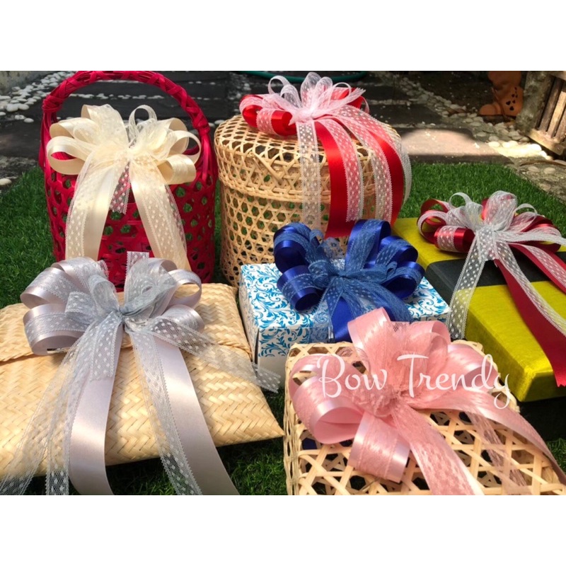 โบว์ผ้าลูกไม้สีหวานโบว์ผ้าต่วนซ้อนผ้าลูกไม้3ชั้นขนาด15*25cm/โบว์ติดของขวัญพิเศษมีหลายสี/รุ่นลูกไม้ผูกL ราคา ถูกที่สุด ดีลบีเคเค แกลเลอรีภาพที่ 9