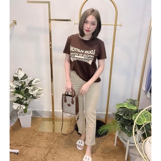 เสื้อยืดงานปักงานแบรนด์ Hiend  ลายLV #Leeya shop  งานสวยหรูงานสวยผ้านิ่ม