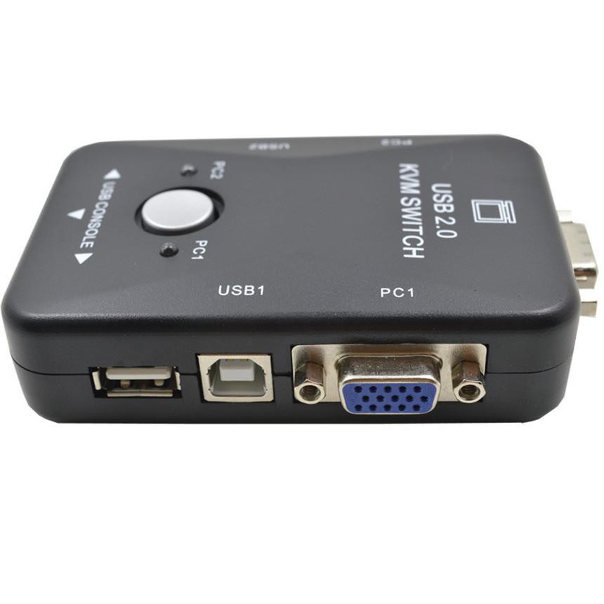 USB KVM Switcher Box VGA  2 Port USB 2.0 Kvm