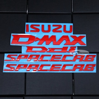 All New Isuzu D-MAX SPACECAB 2020 2021 ชุด 5 ชิ้น ป้ายโลโก้ ตัวนูน ISUZU D-MAX Ddi SPACECAB 2020 2021 2022 สีแดง