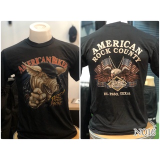 AMERICAN BIKERเสื้อฮาเล่ย์ เสื้อยืดคอกลม เสื้อผู้ชาย เสื้อสไตล์วินเทจ ไม่มีตะเข็บขางT-shirt