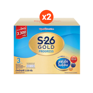 [ยกลัง] S-26 Gold Progress นมผง เอส-26 โกลด์ โปรเกรส สูตร 3 ขนาดใหม่ 3300 กรัม