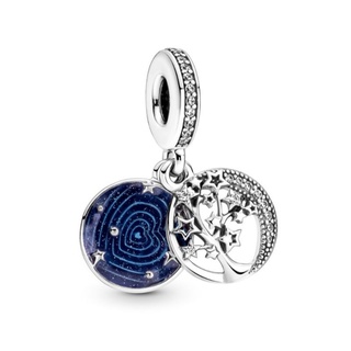 (พร้อมส่ง)*New*Pandora Double Dangle Tree &amp; Galaxy Moon Charm