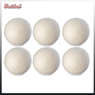 【พร้อมส่ง】【COD】6PCS/SET Natural Reusable Laundry Clean Ball Practical Home Wool Dryer Balls