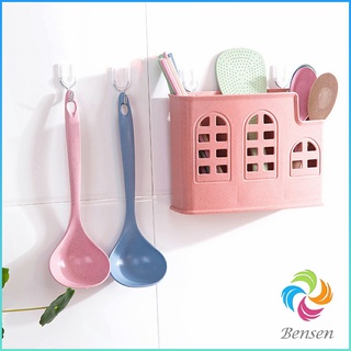 Bensen ช้อนซุปทำจากฟางข้าวสาลี กระบวยตักอาหาร กระบวยซุป พลาสติก Plastic soup spoon with long handle