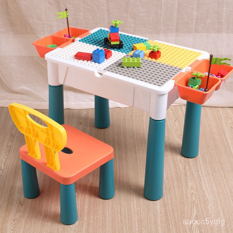 sRud 2 in 1 Lego table Kids Activity Table Craft Table Building Block