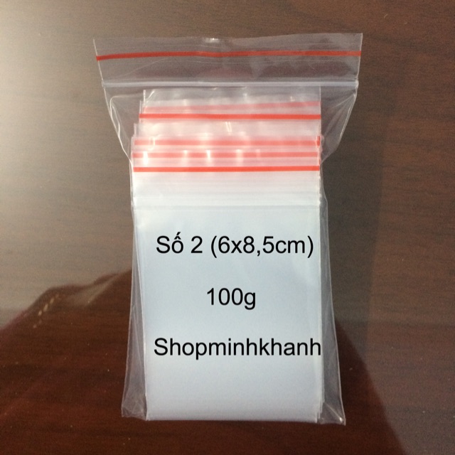 ถุงซิป 100g เบอร์ 2 (6x8,5cm)
