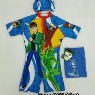 ชุดว่ายน้ำ Ben 10 พร้อมหมวก ถุงผ้า