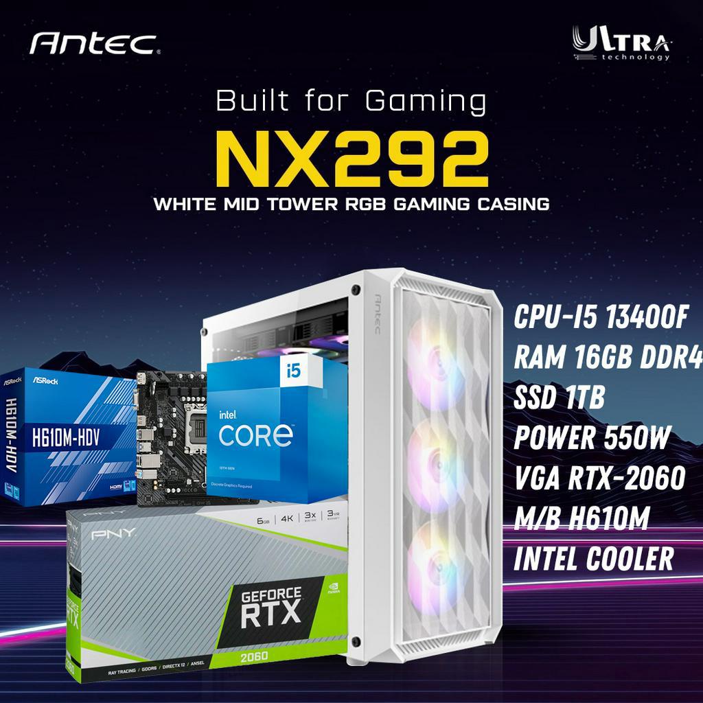 คอมพิวเตอร์เล่นเกมส์ของใหม่ทุกชิ้น Intel Core I5-13400F RAM 16GB RTX-2060 SSD1TB (GEN13)