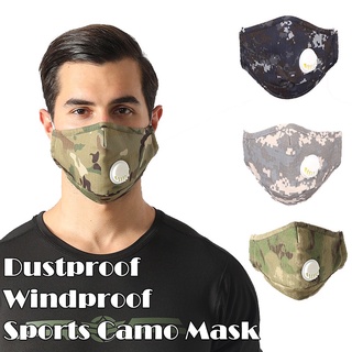 Outdoor Camouflage Cycling Mask Cotton Sports Dustproof Valve Mask