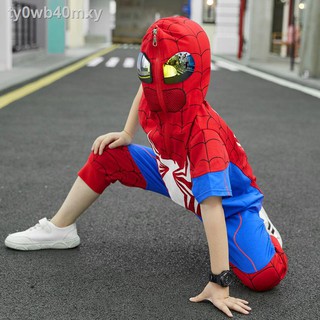 ชุดสไปเดอร์แมน เด็กและผู้ใหญ่ spiderman ชุดซุปเปอร์ฮีโร่ ชุดแฟนซีเสื้อผ้าเด็กผู้ชายฤดูร้อนชุดเด็ก Spiderman เสื้อผ้าอุลต