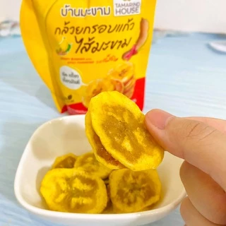 บ้านมะขาม - กล้วยกรอบแก้วไส้มะขามรสเผ็ด 90 กรัม กล้วยเบรคแตก