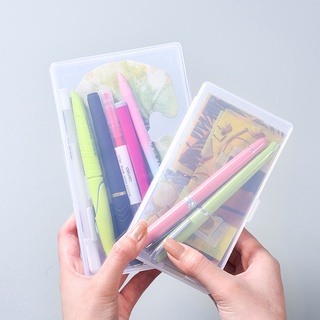 Transparent Square Plastic Storage Box / Student Stationery Stickers Organizer Container