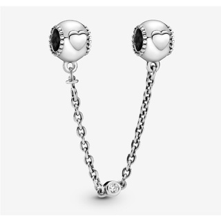 [พร้อมส่ง สินค้าแท้ 💯] Pandora Embossed Hearts Safety Chain Charm