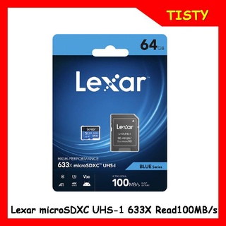 แท้ 100% Lexar® 64GB 633x microSDHC™/microSDXC™  High-Performance UHS-I Card BLUE Series