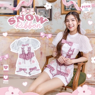 Snow Ribbon : Pink The Label เซทเสื้อ+กางเกง สวยหวานน่ารักมาก พลาดไม่ได้เลยน้าชุดนี้