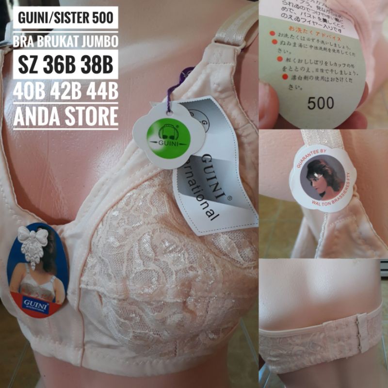 Guini sister Braโบรเคด mother& 39;s Bra 500 ถ้วย B ขนาด 36B 38B 40B 42B 44B jumbo box Bra