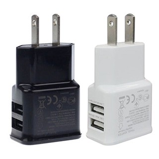 อะแดปเตอร์ชาร์จ USB 5V 2.1A พอร์ตคู่ ปลั๊ก US สําหรับ Samsung iPhone iPad iPod