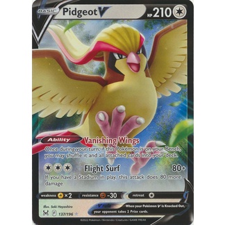 การ์ดโปเกมอน TCG Pidgeot V SS Lost Origins 137/196 Ultra