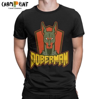 เสื้อยืด ผ้าฝ้ายแท้ พิมพ์ลายกราฟฟิค Doberman Angry Stare สไตล์ฮิปสเตอร์ สําหรับผู้ชายS-5XL