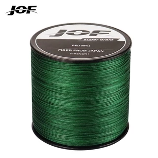 Jof 4 เส้น 300 ม. 500 ม. 1000 ม. สายเบ็ดตกปลาโมโนฟิลาเมนต์ แบบถัก สีเขียว 8 LB - 80lb ผลิตในประเทศจีน