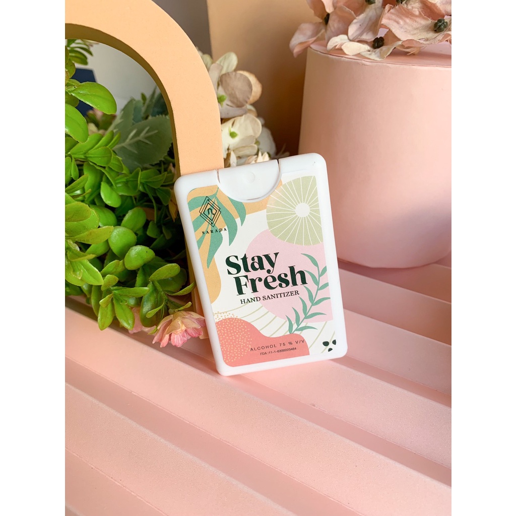 ❤️ สเปรย์แอลกอฮอล์ พกพาสะดวก!!! ถนอมผิว แห้งเร็ว Alcohol Spray 20 ml by NaradaAsia ❤️++20ml การ์ดสีขาว++