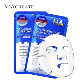 💞💞มาส์กหน้า MAYCREATE HYALURONIC ACID SUPER SMOOTH MOISTURE MASK แผ่นมาส์กหน้า ให้ความชุ่มชื่นแก่ผิวหน้า💞💞