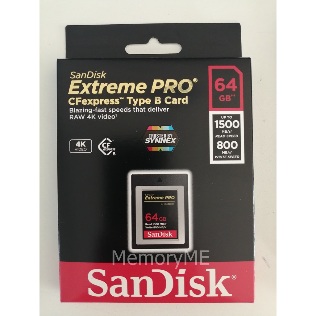 SANDISK CFexpress Card Extreme PRO Type B 64GB (SDCFE064GGN4NN) ถ่าย RAW 4K 8K รับประกัน