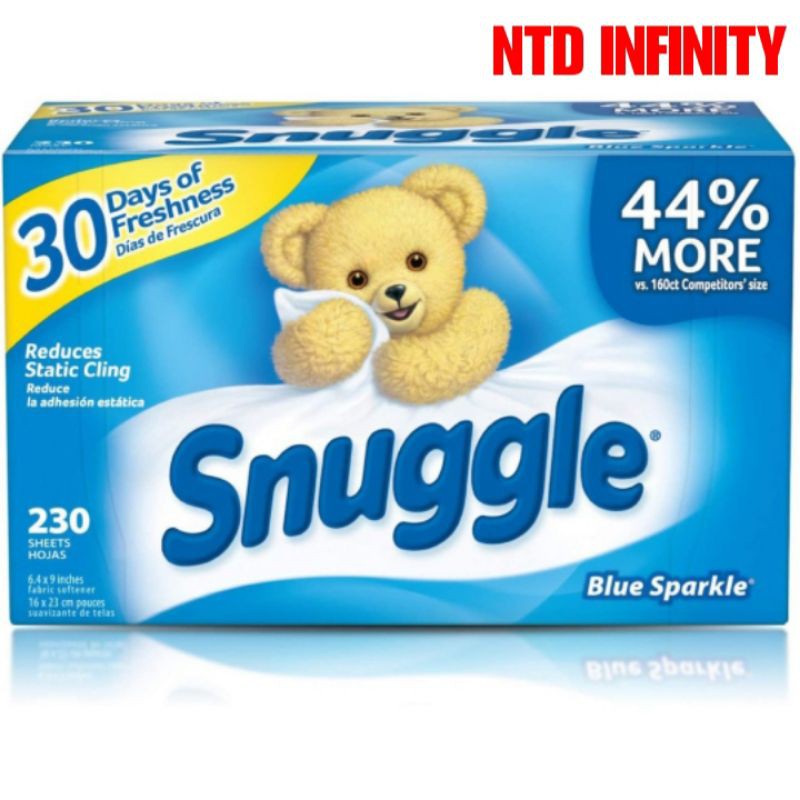 นำเข้า ???????? แผ่นอบผ้า Snuggle Blue Sparkle 230 แผ่น Fabric Softener ...