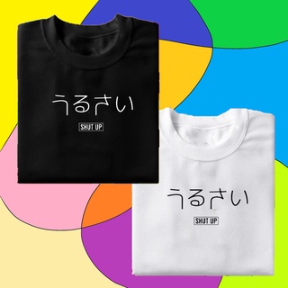 เสื้อยืดครอปเสื้อยืดวินเทจ - แฟชั่นเสื้อผ้าเสื้อยืดคําภาษาญี่ปุ่น "Shut Up" ออกแบบผ้าฝ้ายS-5XL