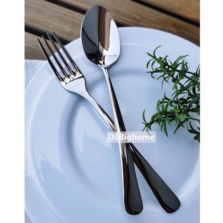 ส่งทุกวัน จ-ส😊 ช้อนส้อม ช้อน สแตนเลส หนา ไร้สนิม ชุดช้อนส้อม Stainless Steel 211134 olbighome