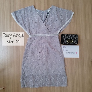 Dress สีเทาลูกไม้3D size M