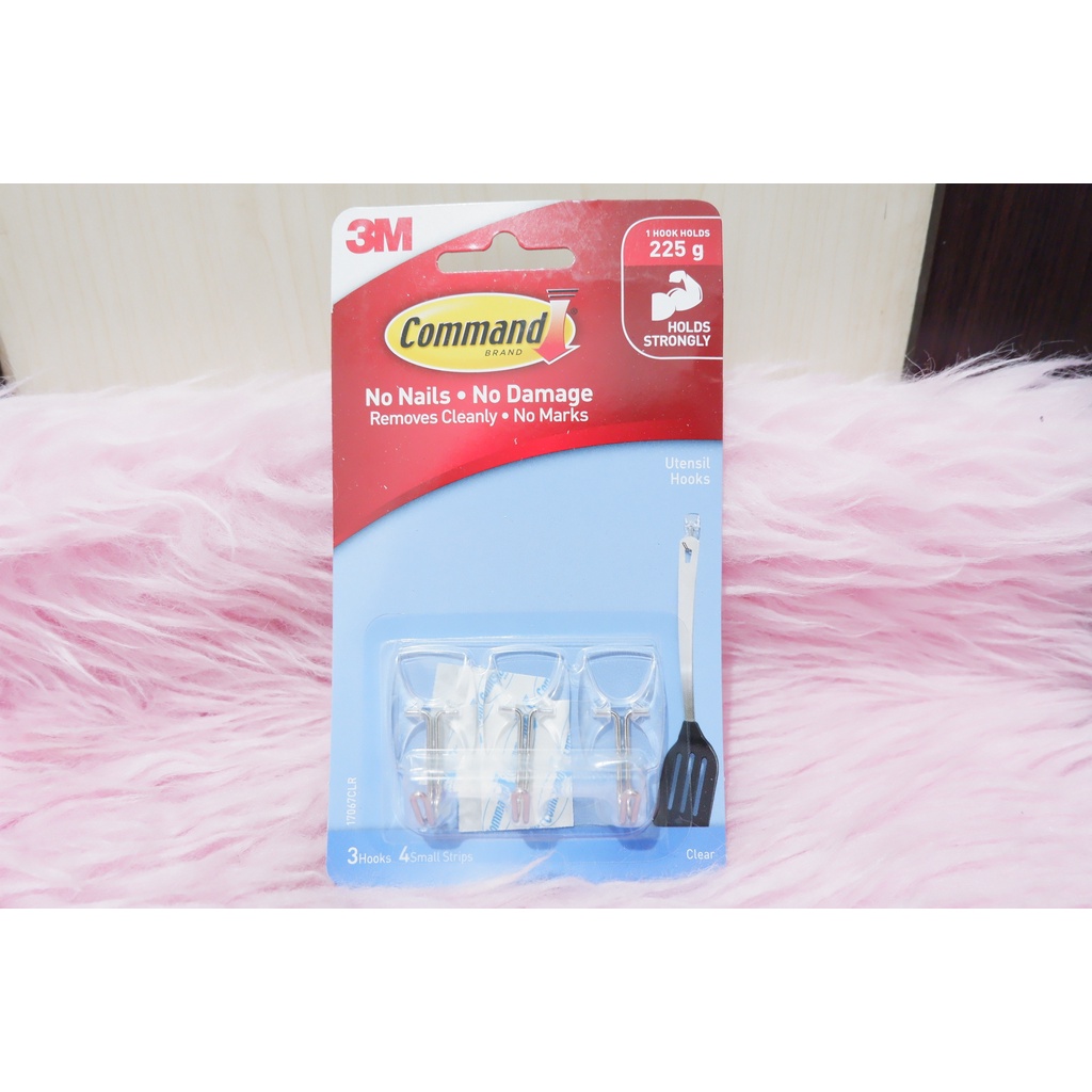3M Command 17067CLR 3 ตะขอ