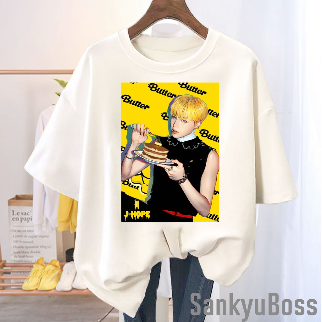 Sankyuboss - BTS BUTTER JHOPE เสื้อยืดผู้หญิง DISTRO TSHIRT MENS DISTRO TSHIRT เสื้อยืด UNISEX JUMBO