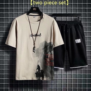 【M-3XL】เสื้อยืดคอกลม พิมพ์ลาย ทรงหลวม โอเวอร์ไซซ์ โอเวอร์ไซซ์ แฟชั่นฤดูร้อน สไตล์เกาหลีใต้ สําหรับผู้ชาย【M-3XL】