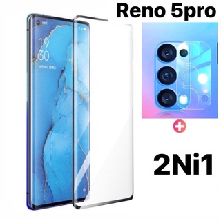 🇹🇭 2NI1  OPPO Reno 5pro ฟิล์มกระจกเต็มจอ 5D + ฟิล์มเลนส์กล้อง ฟิล์มกันกระแทกขอบดำ