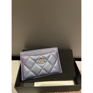 C H A N E L  Card holder purple irridescent