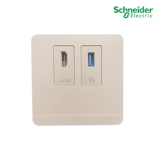 Schneider Electric E8332HDUSB_WG Data socket, HDMI + USB, Wine Gold รุ่น AvatarOn E - ชไนเดอร์ สั่งซื้อที่ร้าน PlugOn