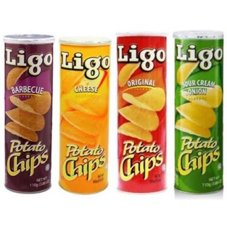 Ligo potato chips 11 g. รสซาวครีมและ original