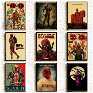 โปสเตอร์ภาพยนตร์ Marvel SuperHero Deadpool สไตล์วินเทจ คุณภาพสูง สําหรับตกแต่งบ้าน บาร์ ห้องนั่งเล่น