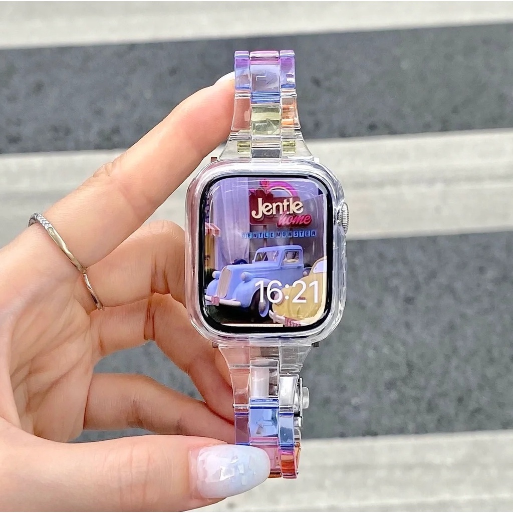 ใหม่ ขนมหวาน สีผิว สาย applewatch Series 7 6 se 5 4 3 2 1 i watch strap สายนาฬิกา applewatch Size 38mm~45mm Replacement watch band For สาย applewatch series 7