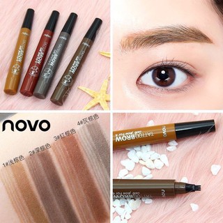 พร้อมส่ง!!! ปากกาเขียนคิ้ว โนโว่ novo tattoo brow Tint My 4 - Tip Brow หัวปากกาสักคิ้ว 4 มิติ แฉก กันน้ำ NOVO 5247