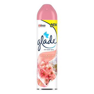 🔥เกรดโรงแรม!! สเปรย์ปรับอากาศ GLADE ซากุระ 320 มล. AIR FRESHENER SPRAY GLADE 320ML SAKURA &amp; WATERLILY น้ำหอมปรับอากาศ