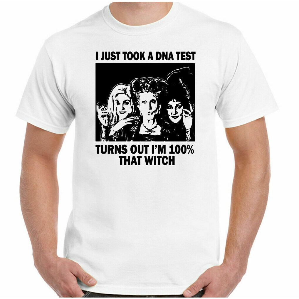 Sanderson Sisters Tshirt ฮาโลวีน Hocus Pocus Dna Test Witch Mens Tee Top