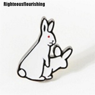 (Righteousflourishing) เข็มกลัดกระต่าย สีขาวน่ารัก สําหรับเสื้อผ้า